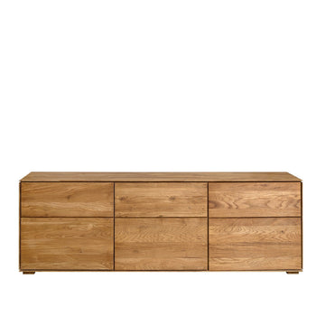 NordicStory Massiver Eichen-TV-Ständer Nordisches Wohnzimmer-Sideboard