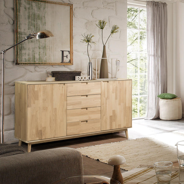 NordicStory Sideboard Kommode in Eiche Massivholz 