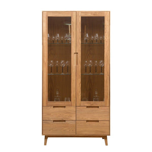 NordicStory Massiver Eichenschrank Vitrine