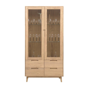 NordicStory Massiver Eichenschrank Vitrine