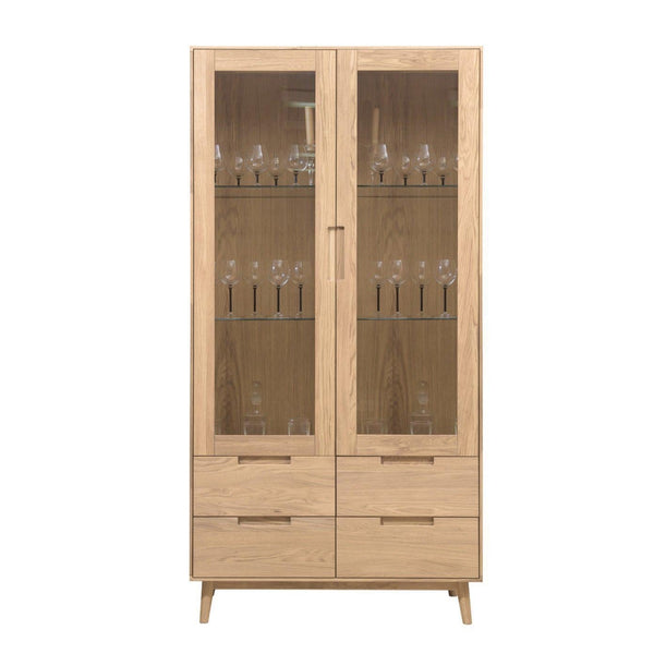 NordicStory Massiver Eichenschrank Vitrine