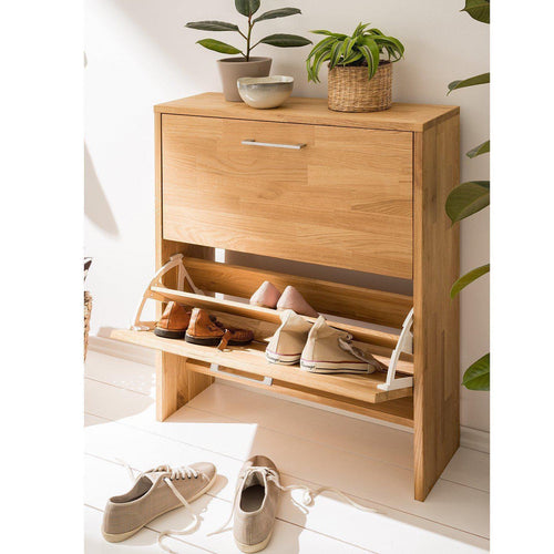 NordicStory Massivholz Schuhregal schmal Eiche