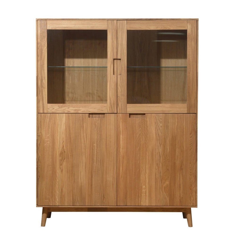 NordicStory Massiver Eichenschrank Vitrine 