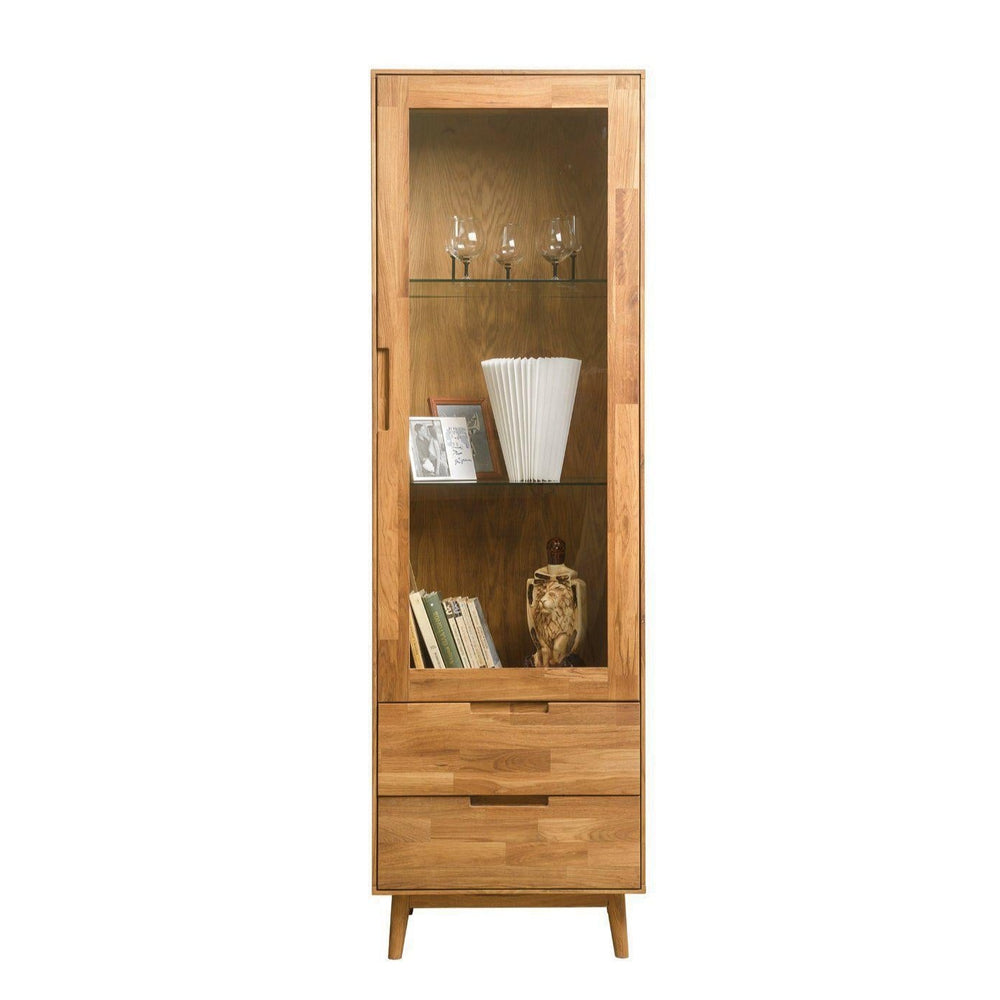 NordicStory Massiver Eichenschrank Vitrine