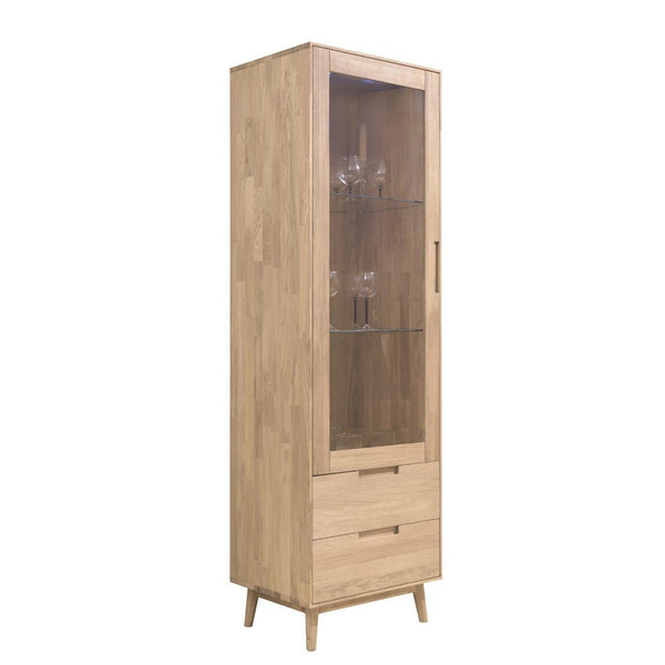 NordicStory Massiver Eichenschrank Vitrine