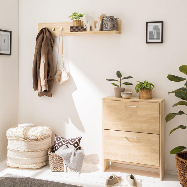 Wandgarderobe Arizona aus massiver Eiche, 120 x 21 x 18 cm | NordicStory