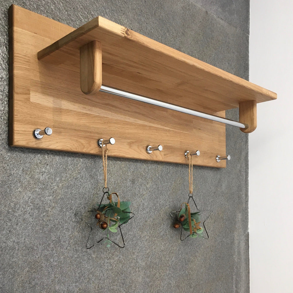 Wandgarderobe Litet aus massiver Eiche, 81 x 30 x 30 x 24 cm | NordicStory