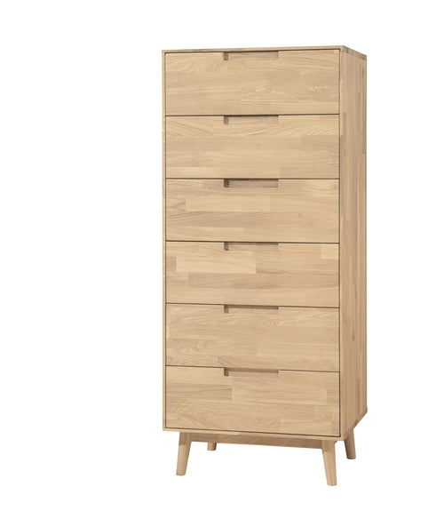 Massive Eiche Hochkommode Escandi 6 NordicStory RobleStore
